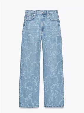 Zara Light Blue Straight-Leg Jeans Size 0